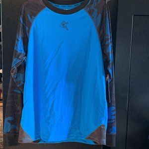 BOYS - NWT sz 14/16 XL, AND1 long sleeve jersey tshirt, blue black, basketball